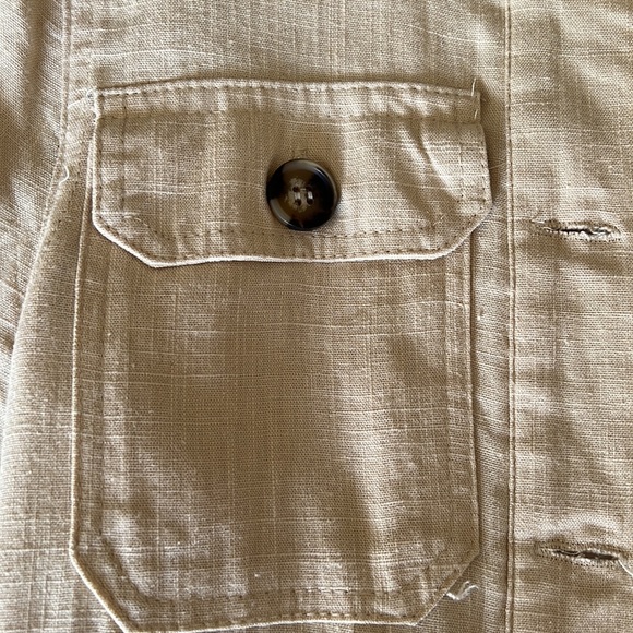 Miami Linen Peplum Button Blazer Small - Picture 3 of 6